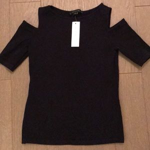 Ann Taylor navy cutout shoulder top NwT